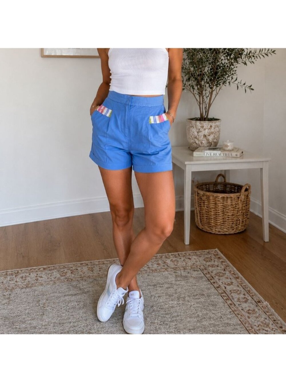 Vintage Bobby Lee Sportswear Golf Shorts Preppy Country Club Pastel Trim
